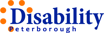 Logo with text that reads 'Disability Peterborough'.