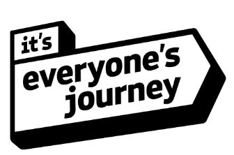 Logo with text that reads 'it's everyone's journey', signposting people to the Government's campaign to improve public transport for disabled people.